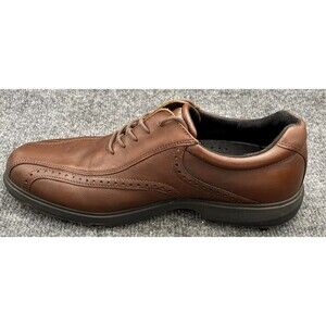 Ecco Mens Golf Shoes Size EU41 US 7 Vegetable Tanned Leather Brown Shock Point